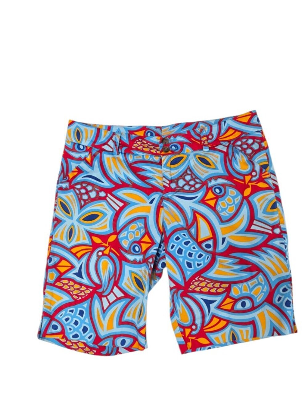 LoudMouth Ladies Rooster Co-A-Doodle Allover Print Shorts, Golf, Size 10